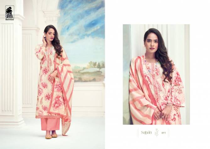 Sabah By Sahiba Embroidery Printed Cotton Dress Material Wholesale Shop In Surat